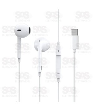 Fone De Ouvido 15 Pro Com Fio Type C Eletromex EL-1411-TY