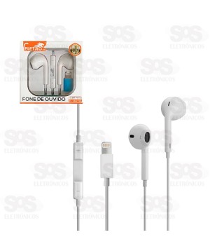 Fone De Ouvido Com Fio e Microfone Para Iphone Eletromex EL-1412-5G