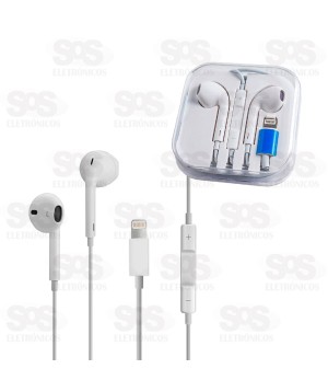 Fone De Ouvido Com Fio e Microfone Para Iphone Eletromex EL-1414-5G