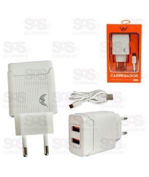Carregador Rápido 2 USB 5.1A Com Cabo Type C Altomex AL-7706-TY