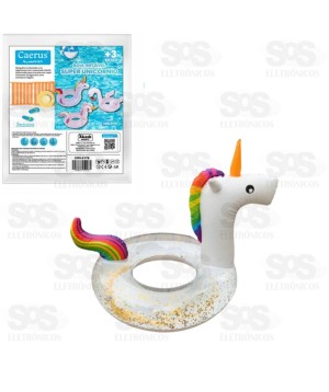 Boia Inflável Circular  Suoer Unicórnio 70CM Caerus CRS-2178