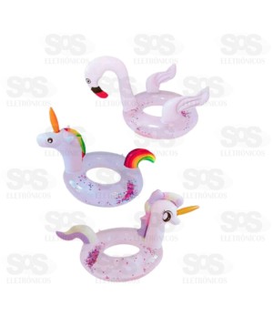 Boia Inflável Circular  Suoer Unicórnio 70CM Caerus CRS-2178