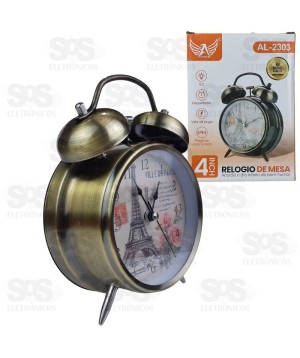Relógio Retrô Analógico Torre Eiffel Altomex AL-2302