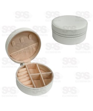 Porta Jóias Redondo Com Divisórias Cores Variadas Altomex AL-1402