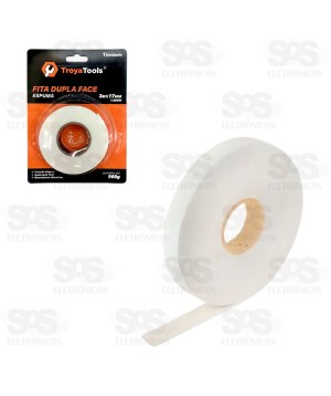 Fita Adesiva Dupla Face Branca 3 Metros TroyaTools TRY-0101