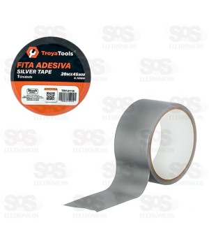 Fita Adesiva Silver Tape 20Mx45MM Cinza TroyaTools TRY-0116