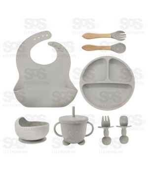 Kit Papinha De Silicone Baby Ursinho 8 Peças Caerus CRS-2189