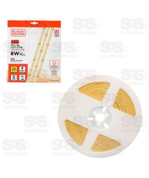 Fita De LED 5 Metros Amarela 8W Interna Black+Decker BDFL-0002