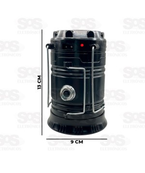 Lampião Lanterna De LED Camping Painel Solar HX7421