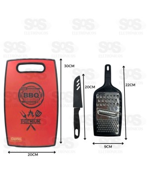 Kit Tábua Com Faca e Ralador Caerus CRS-2586