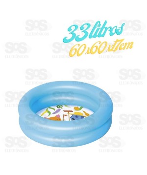 Piscina Infantil Inflável 2 Aneis 33 Litros Caerus CRS-2186