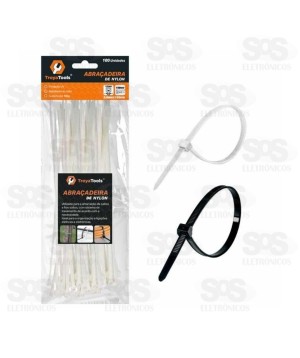 Abraçadeira De Nylon 3,6x150MM Com 100 Unidades TroyaTools TRY-0067