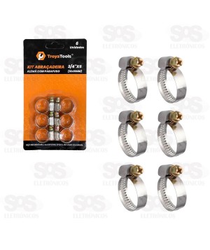 Abraçadeira Metálica 13x19MM 6 Unidades TroyaTools TRY-0091