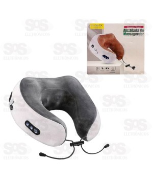 Massageador Almofada De Pescoço Recarregável 3 Níveis B-Max BM-F1027