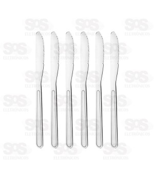 Kit Faca De Mesa Inox 6 Unidades Top Útil TOP1643
