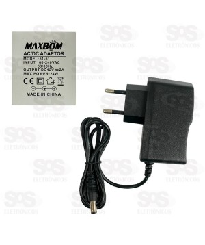 Fonte AC/DC 12V 24W Bivolt Plug P4 Maxbom 51-51