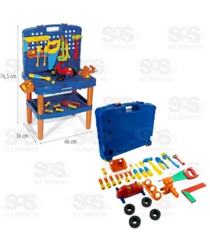 Bancada De Ferramentas Infantil 45 Peças Poliplac 6877