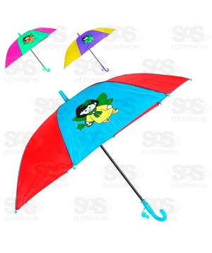 Guarda Chuva Infantil Automático Com Apito XH8790