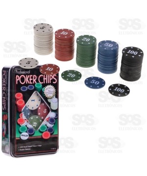Conjunto de Poker 100 Fichas Profissional XH-6618