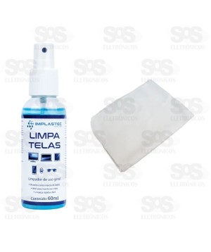 Limpa Tela Spray Com Flanela 60ML Implastec