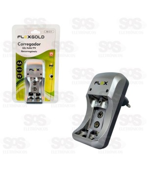 Carregador De Pilhas AA/AAA/9V Flexgold FX-C17