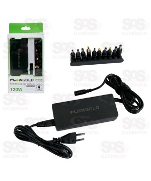 Fonte Universal Para Notebook 10 Pinos 120W Flexgold FX-505AT