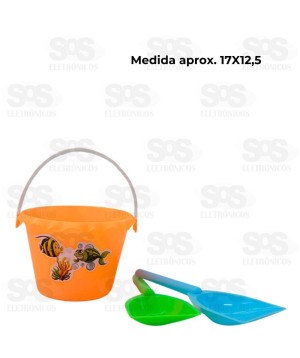 Balde de Praia Com Borda 3 Peças Mini Toys 6031