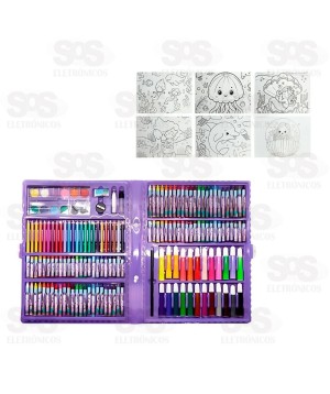 Maleta De Pintura 168 Peças Sereia Encantada Toy King TK-CR18