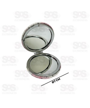 Espelho De Mão Duplo Estampas Variadas Unitário Luatek LMF-1042