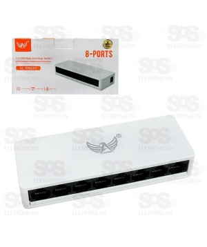 Hub Switch RJ45 Com 8 Portas 100Mbps Altomex AL-SW08S