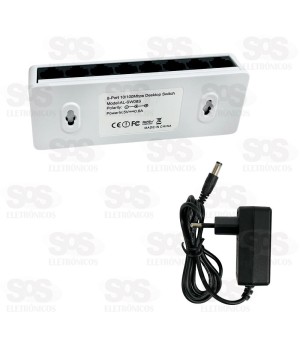 Hub Switch RJ45 Com 8 Portas 100Mbps Altomex AL-SW08S