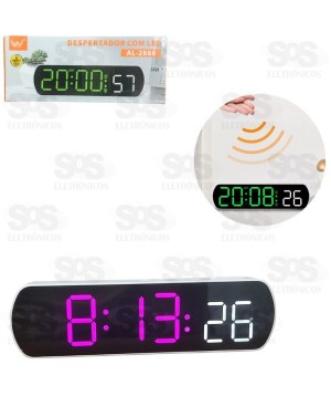 Relógio Digital LED  Espelhado  Com Sensor de Som Altomex AL 2888