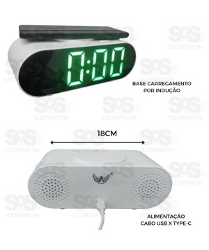 Relógio Despertador com Carregamento por indução Altomex AL-2889