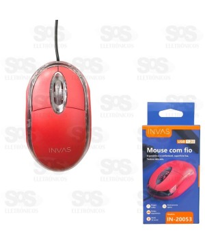 Mouse Óptico LED Com Fio 1.2M Invas IN-20053