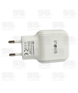 Carregador 2 USB 3.1A Com Cabo Micro USB V8 Inova CAR-3294S