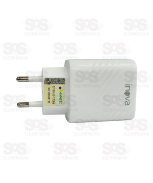 Carregador 2 USB 3.1A Com Cabo Iphone Inova CAR-3118A