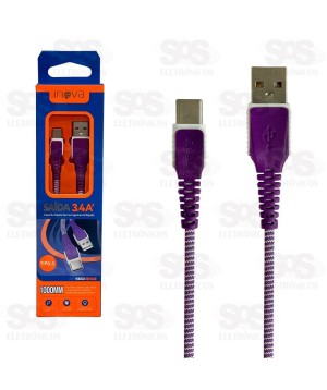 Cabo De Dados Rápido Type C 3.4A 1 Metro Inova MD-8440