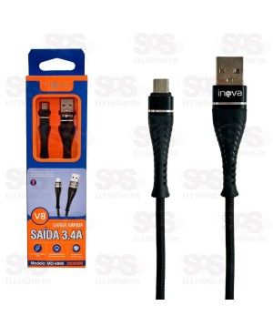 Cabo De Dados Micro USB V8 3.4A 2 Metros Inova MD-5995
