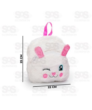 Mini Mochila Escolar Pelúcia Coelho Polibrinq SCB126