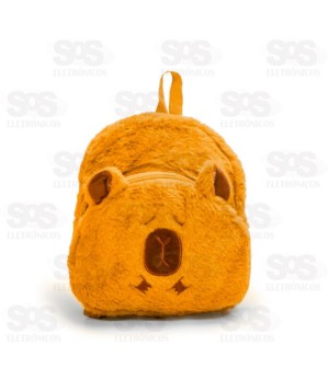 Mini Mochila Escolar Pelúcia Capivara Polibrinq SCB182
