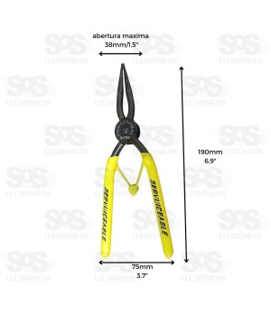 Alicate Para Anéis Externo Reto 7 Polegadas B-tek BT391