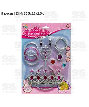 Kit Princesa Corada 11 Peças Toy King TK-AB5116