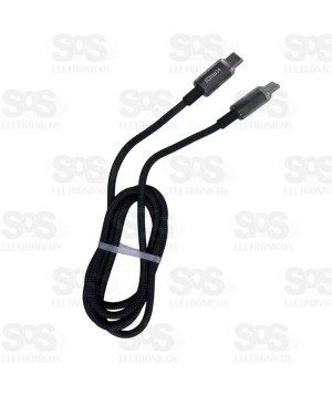 Cabo Type C Para PD 60W Ponta Emborrachada 1 Metro Kaidi KD-2513CC