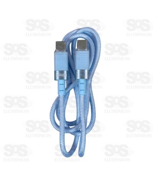 Cabo Type C Para PD 60W Ponta Emborrachada 1 Metro Kaidi KD-2518CC