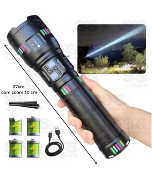 Mega Lanterna Canhão de LED Recarregável B-max BM-8539