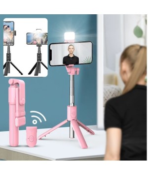 Bastão De Selfie Com Iluminação e Controle Remoto Tripé BMG-40