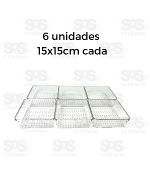 Kit Organizador Multiuso Modular 6 Peças Em Acrílico B-Max BM-1140