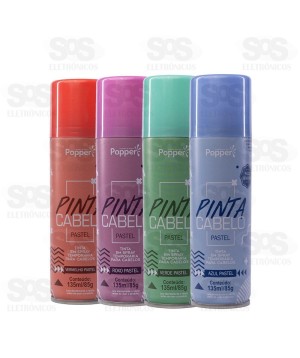 Pinta Cabelo Spray 135ml Pastel Vermelha Popper
