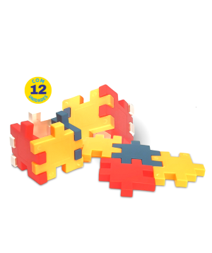 Blocos de Encaixe Grande Colorido 12 Peças Mini Toys 6041