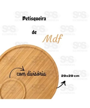 Tábua Para Petiscos 2 Divisórias MDF Top Útil TOP1434